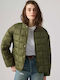 Langes Damen Puffer Jacken für Winter Olive Night