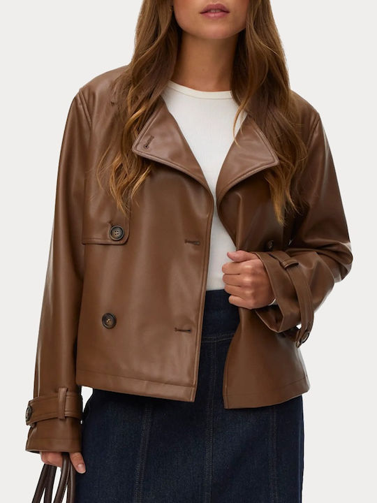 Γυναικείο Biker Jacket Cocoa Brown