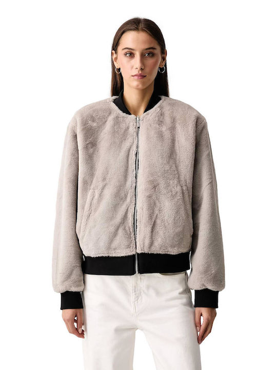Karl Lagerfeld Damen Bomber Jacke Beidseitig Beige