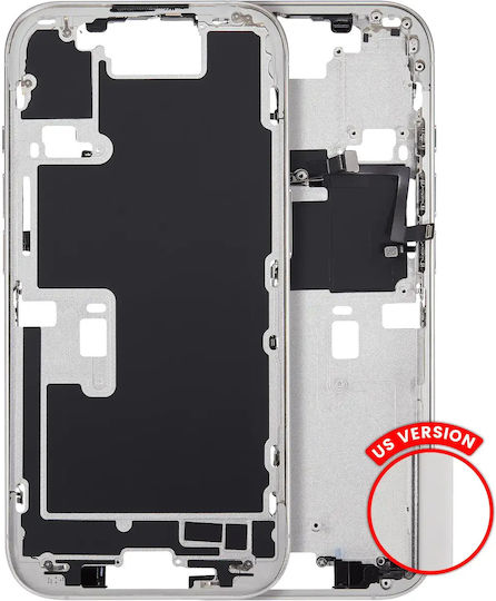 Mid-frame Housing Power Volume Button Iphone 16 Pro Us Version Aftermarket Plus White Titanium