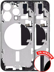Mid-frame Housing W Small Parts Iphone 15 Pro Us Version Aftermarket Plus Black Titanium