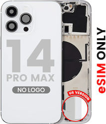 Back Housing W Small Parts Iphone 14 Pro Max Us Version Aftermarket Plus Silver