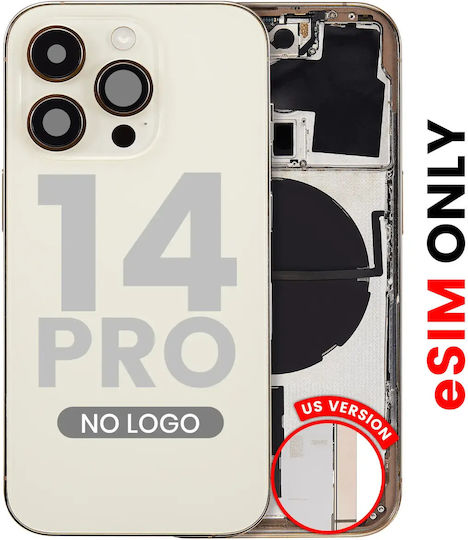 Back Housing W Small Parts Iphone 14 Pro Us Version Aftermarket Plus Gold