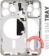 Mid-frame Housing W Small Parts Iphone 15 Pro Eu Global Version Aftermarket Plus White Titanium