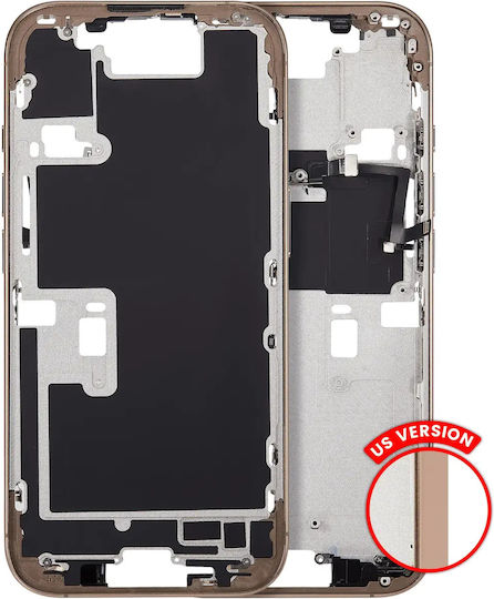 Mid-frame Housing Power Volume Button Iphone 16 Pro Us Version Aftermarket Plus Desert Titanium