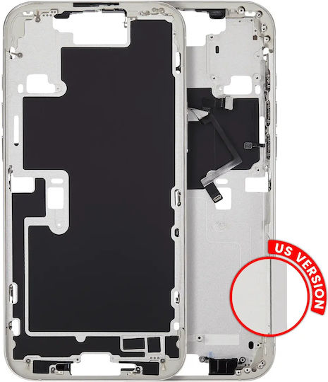 Mid-frame Housing Power Volume Button Iphone 16 Pro Max Us Version Aftermarket Plus White Titanium