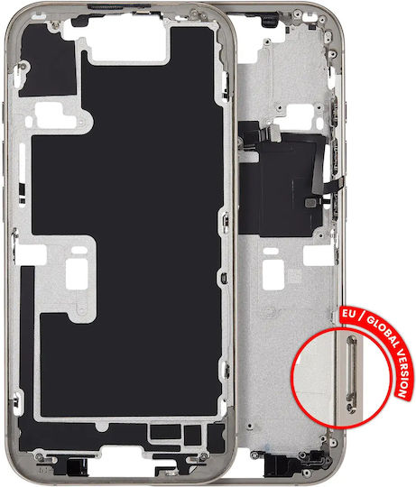 Mid-frame Housing Power Volume Button Iphone 16 Pro Eu Global Version Aftermarket Plus Natural Titanium