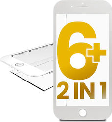 2 In 1 Frontglas + Rahmen Vorinstalliert iPhone 6 Plus Weiße 2er Pack 2 In 1 Frontglas + Rahmen Vorinstalliert iPhone 6 Plus Weiße 2er Pack