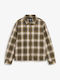 Long Sleeve Flannel Shirt in Regular Fit Checked Mossy Olive