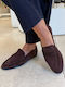 Suede Damen Mokassins in Braune Farbe