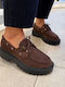 Suede Damen Mokassins in Braune Farbe
