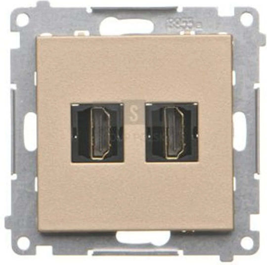 Simon 55 Modul Prize Dual HDMI Gri Deschis Mat Tghdmi2.01/114