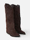 Suede Women's Cowboy Brown Boots