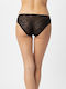 Damen-Slip mit Spitze Schwarz