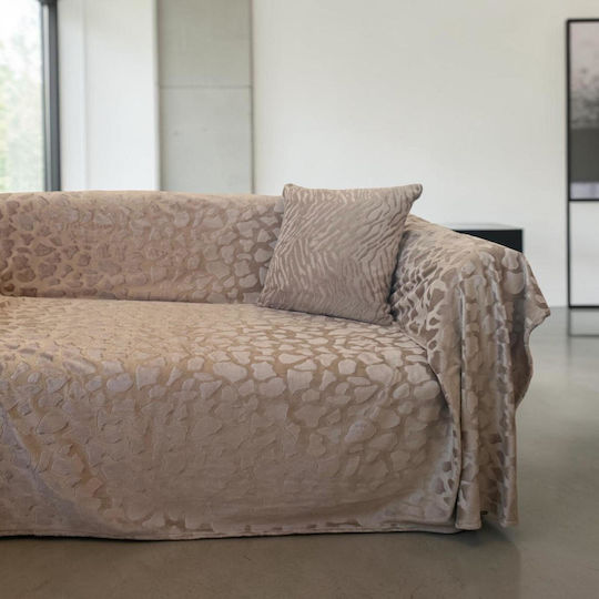 Linea Home Stone Viersitzer-Sofa Überwurf P180xM320cm Dunkel Beige Linea Home Stone Viersitzer-Sofa Überwurf P180xM320cm Dunkel Beige