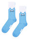 Happy Socks Große Katze Socken Silbergrau