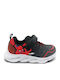 Athletic Kids Sneakers with Lights Black