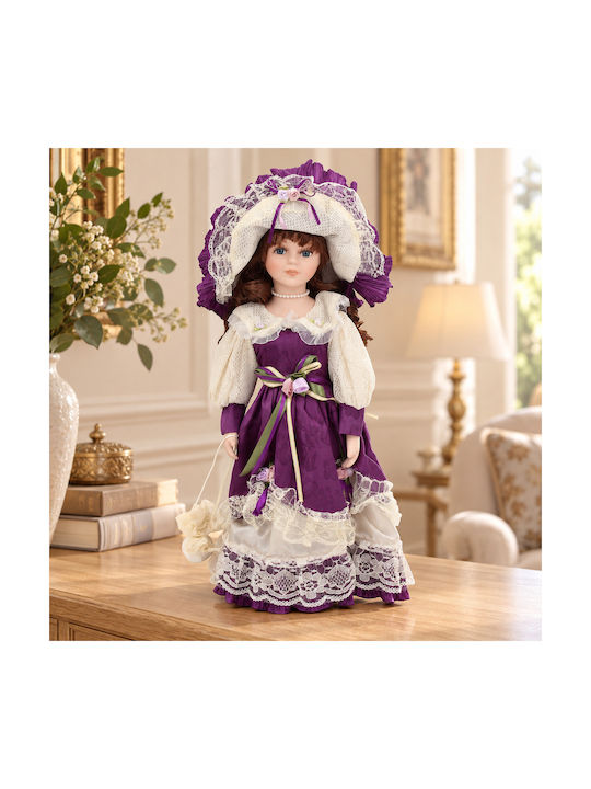 Dekorative Porzellanfigur Höhe 42 cm Violett We...