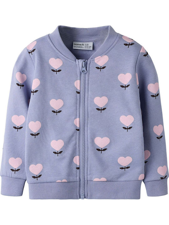Kids Lilac Sweatshirt Cardigan