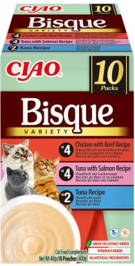 Ciao Churu Bisque Sortiment de Delicii Umede pentru Pisici Ton Pui și Vită Ton și Somon 10 x 14 g