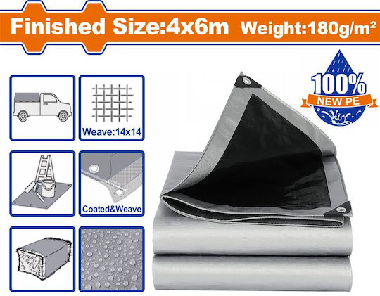 Wadfow Wasserdichter Planen 180gr/m² 6x4m Licht Typ Mehrfarbig