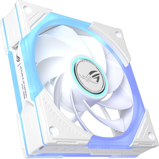 Rog Eurux GR120 Reverse Blade Case Fan 2200rpm 70cfm with ARGB Lighting and 4-Pin PWM Connection White Edition