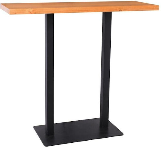 Pine Bar-Tisch aus Massivholz & Metall Schwarz 120x40x111cm E2204,3S