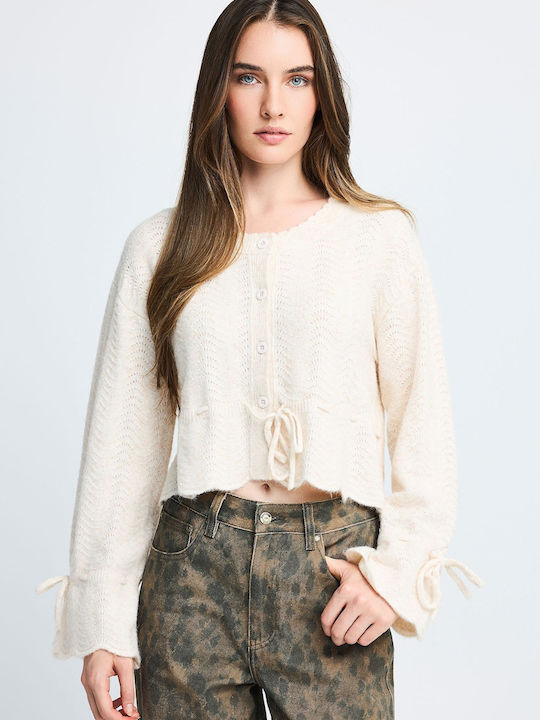 Women's Knitted Cardigan Grey FBL014-123-09-Milky-Grey
