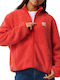 Fleece Damen Strickjacke mit Reissverschluss Rote