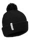 Pom Pom Beanie Damen Strickmütze in Schwarz