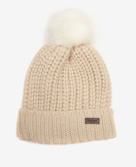 Women's Knitted Beanie in Ecru Colour