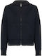 Damen Sweatshirt Strickjacke Blau/Schwarz