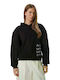 Damen Sweatshirt mit Kapuze Schwarz