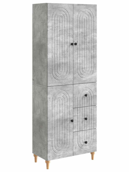 Bücherregale Grau aus Beton (2 Stück) 66x34,5x90cm