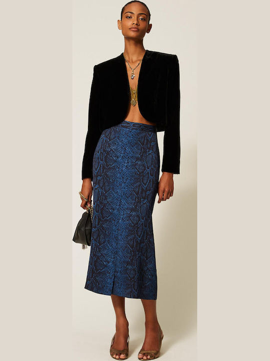 Midi Damenrock Blau-Schwarz
