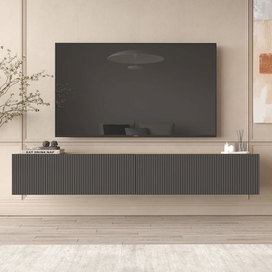 Телевизионна Мебел Антрацит + Натурален Д180xШ30xВ31.6cm