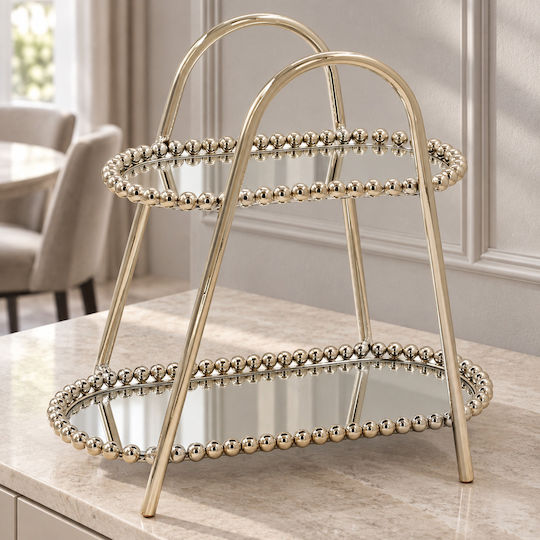 Keskor Φοντανιέρα Μεταλλική με Καπάκι 31x16x30cm Χρυσή