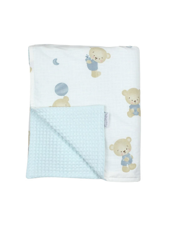 Ninetta Bebe Cot Waffle Baby Blanket Turquoise ...