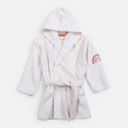 Nef-Nef Homeware Baby Hooded Bathrobe Dots Ecru/Pink
