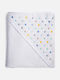 Nef-Nef Homeware Baby-Badetuch mit Kapuze Dots Ecru/Blau 75x75cm