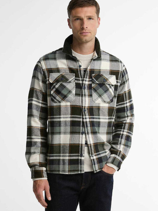 Barbour Grasmoor Фланелен Overshirt Стандартна Кройка Mid Olive