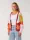 Kurze Damen Strickjacke mit Knöpfen Multico