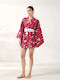 Kentia Kentia Damen Schlafanzug & Pyjamas Winter Rote Damen Schlafanzug