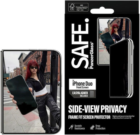 Privacy Sub Screen Schutzfolie Safe by Panzerglass 2-Wege Ultra-Breit Passform Mit Easyaligner iPhone Duo