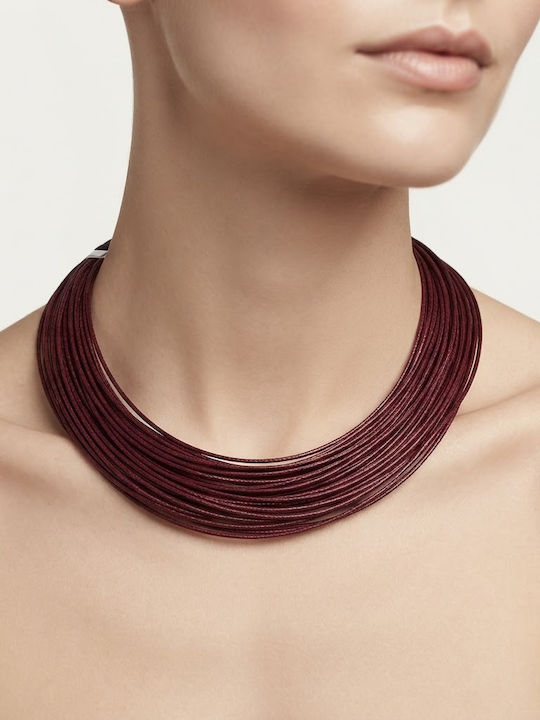 Prime Steel Halskette aus Stahl Bordeaux