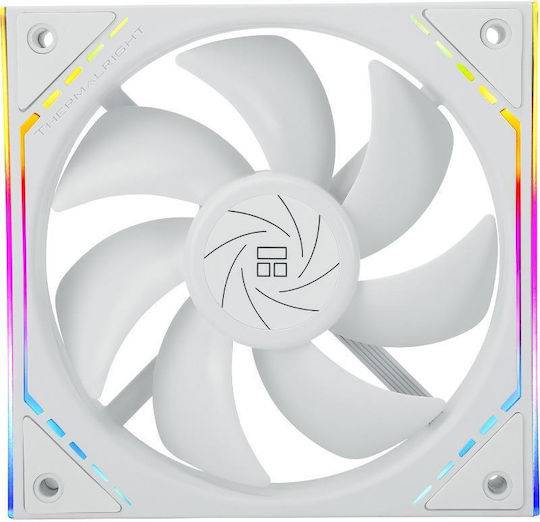 Thermalright TL-M12W Ventilator Pentru Carcasă 120mm (1500rpm / 47.6cfm) cu Iluminare ARGB și Conexiune 4-Pin PWM Alb