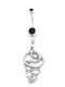 PS Silver Ohrring Bauchnabel aus Stahl Schwarz