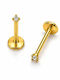 Helix Piercing Χρυσό Μικρό Λευκό Ζιργκόν Ss028b