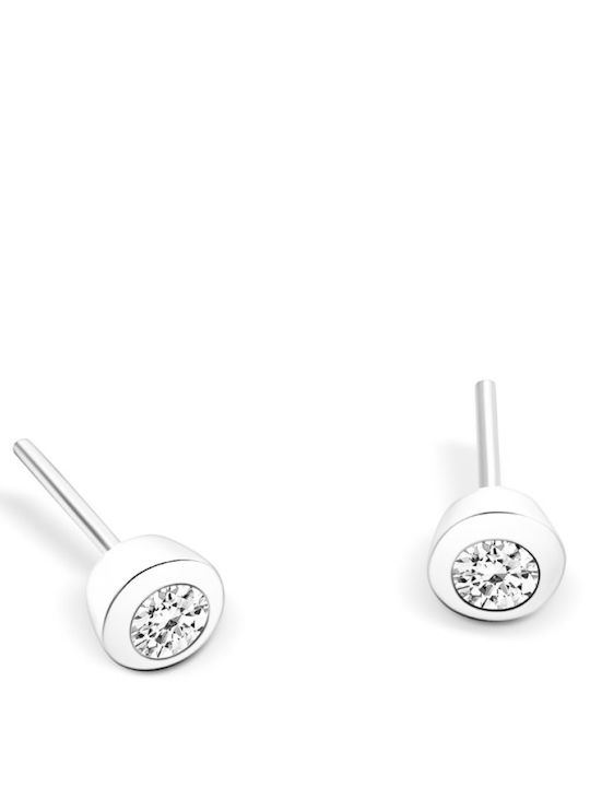 Single Earrings 18K White Gold Diamonds 0.18ct Vs1 G Sk4996