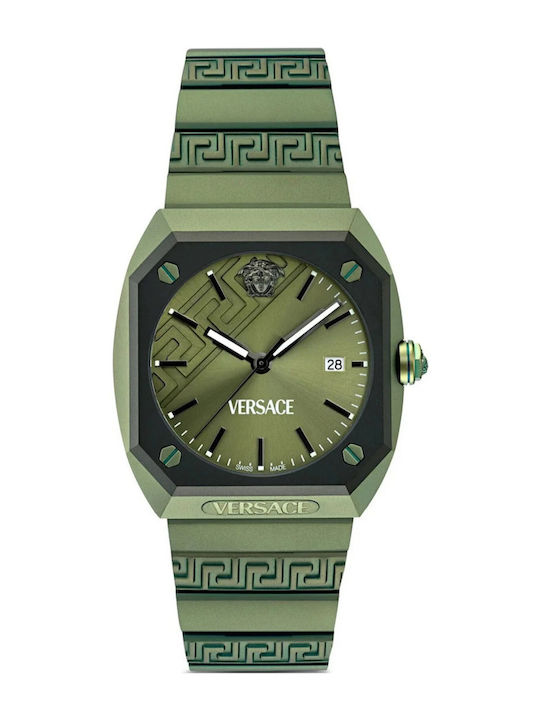 Women's Watch 44mm Battery with Green Steel Bracelet